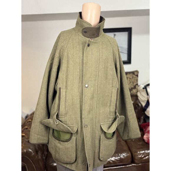 Barbour Country TWEED SHOOTING Jacket Coat HUNTING XL 46 Herringbone Vintage